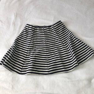 Pleated Striped Mini Skirt